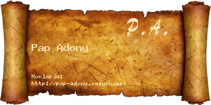 Pap Adony névjegykártya